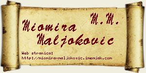 Miomira Maljoković vizit kartica
